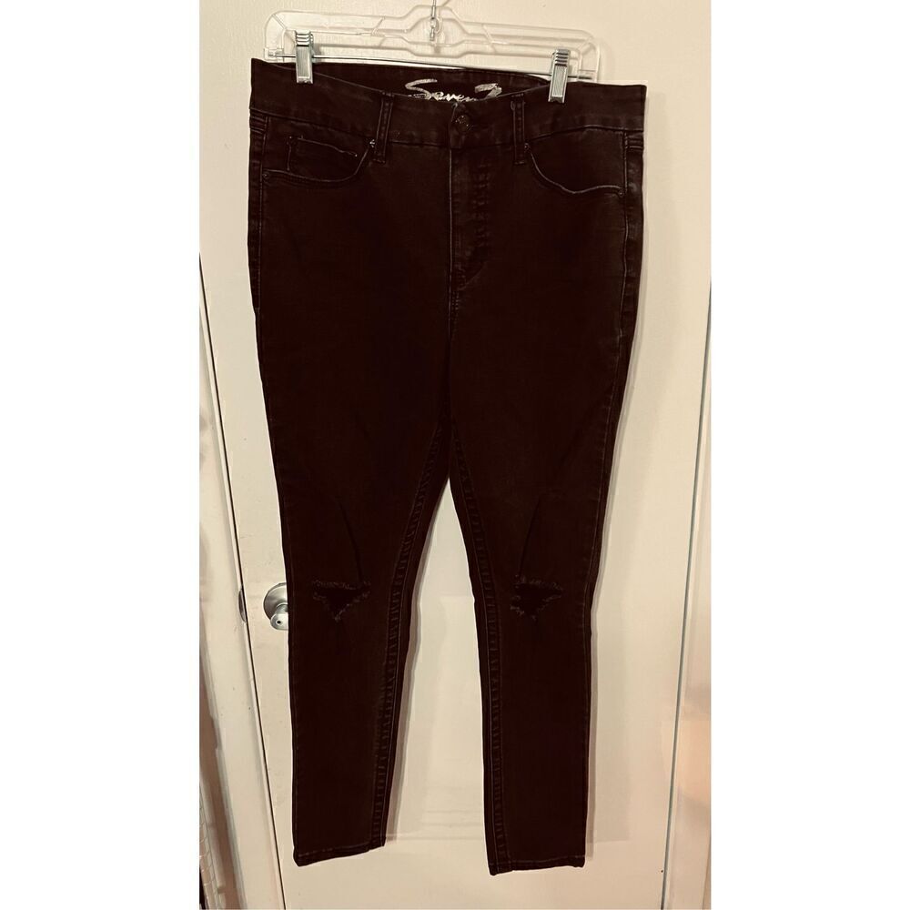 Seven 7 For All Mankind Dark Distressed Jeans Womens Size 12